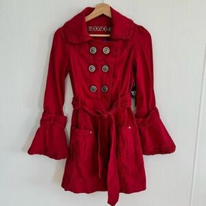 XOXO bell sleeve red peacoat jacket